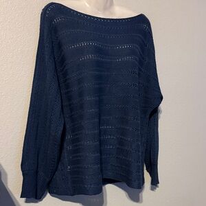 SHEIN Navy Off-the-Shoulder Sweater